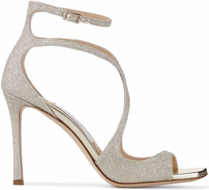 Jimmy Choo Azia 95mm glitter sandals Silver