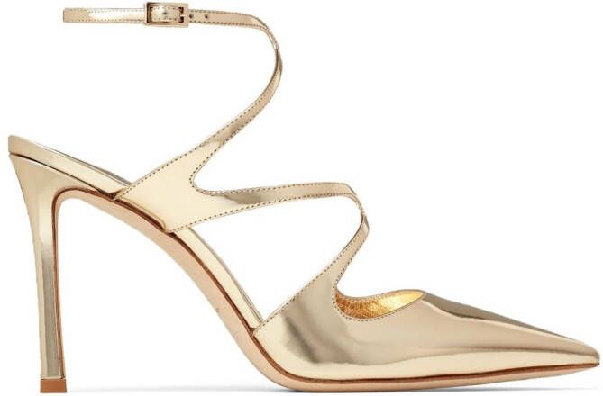 Jimmy Choo Azia 95mm leather pumps Gold