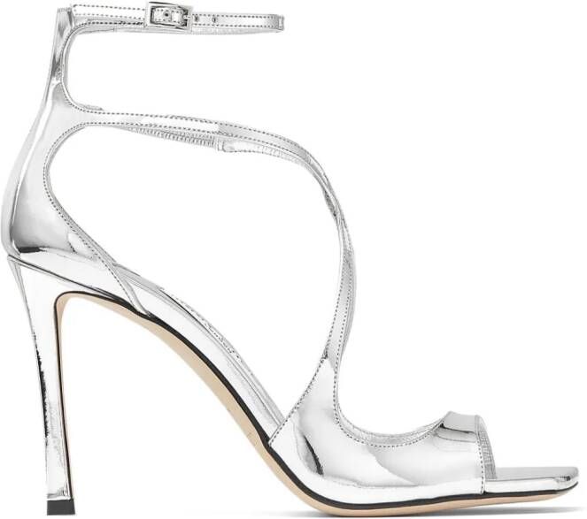 Jimmy Choo Azia 95mmm leather sandals Silver