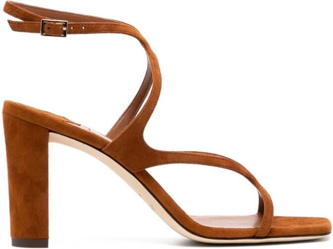 Jimmy Choo Azie 80mm suede sandals Brown