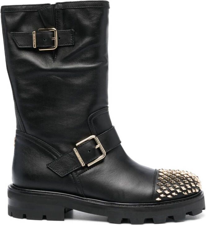 Jimmy Choo Biker II stud-embellished boots Black