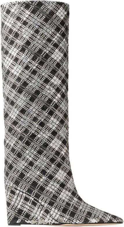 Jimmy Choo 85mm Blake checked boots Grey