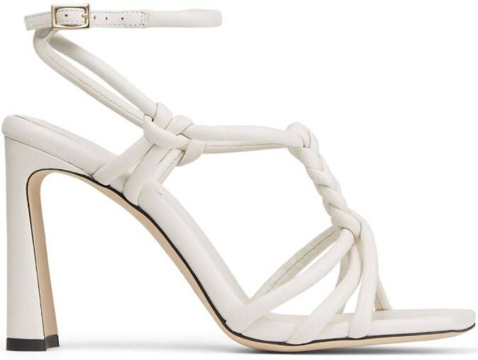 Jimmy Choo 95mm Calypso braided sandals White