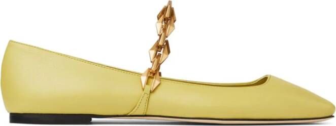 Jimmy Choo Diamond Tilda leather ballerina shoes Yellow