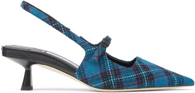 Jimmy Choo 45mm Didi check-print pumps Blue