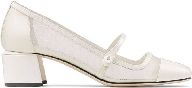 Jimmy Choo Elisa 45mm leather pumps White