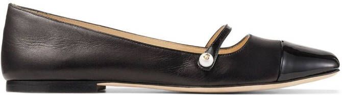 Jimmy Choo Elisa leather ballerina shoes Black