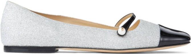 Jimmy Choo Elisa leather ballerina shoes Silver