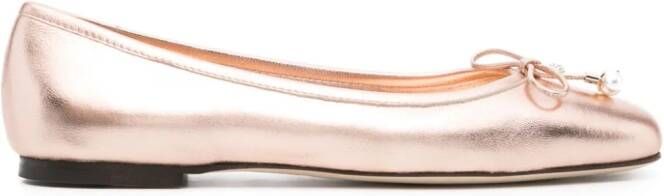 Jimmy Choo Elme metallic ballerina shoes Pink