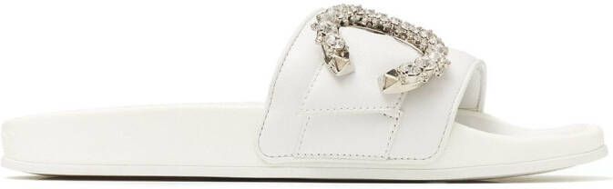 Jimmy Choo Fallon leather slides White - Picture 6