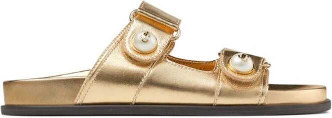 Jimmy Choo Fayence leather sandals Gold