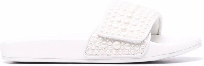 Jimmy Choo Fitz embellished slides White