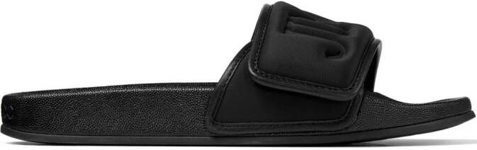 Jimmy Choo Fitz logo-debossed slides Black
