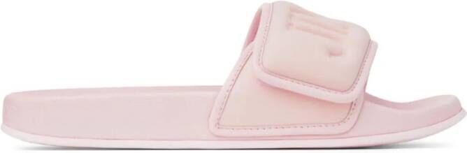Jimmy Choo Fitz logo-debossed slides Pink