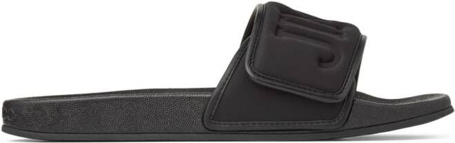 Jimmy Choo Fitz M logo-debossed slides Black