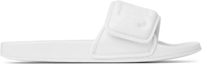 Jimmy Choo Fitz M logo-debossed slides White