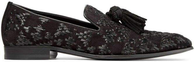Jimmy Choo Foxley tassel-detail slippers Black