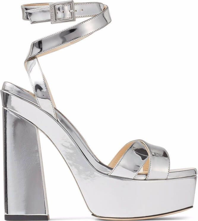 Jimmy Choo Gaia 140mm sandals Silver