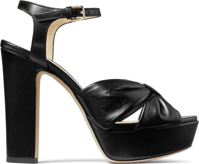 Jimmy Choo Heloise 120mm leather sandals Black