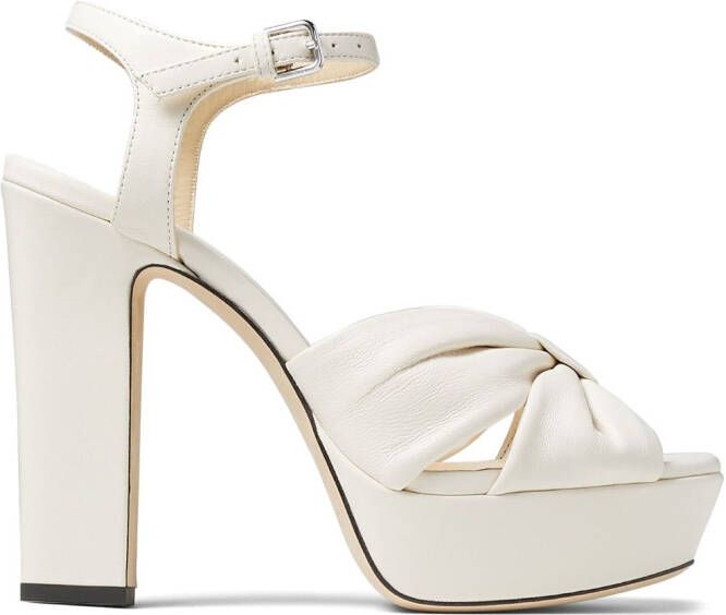 Jimmy Choo Heloise 120mm leather sandals White