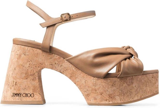 Jimmy Choo Heloise 95 wedge sandals Brown