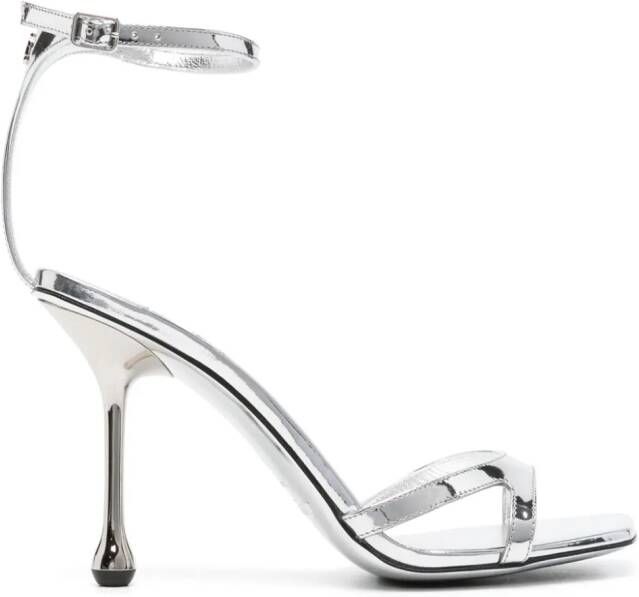 Jimmy Choo Ixia 95mm metallized sandals Silver