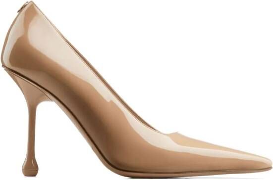 Jimmy Choo Ixia 95mm patent leather pumps Neutrals