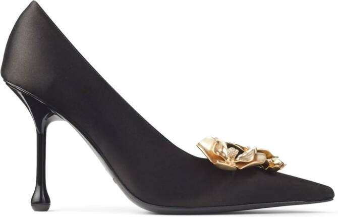 Jimmy Choo 95mm Ixia satin pumps Black