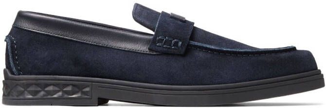 Jimmy Choo Josh Driver suede penny loafers Blue