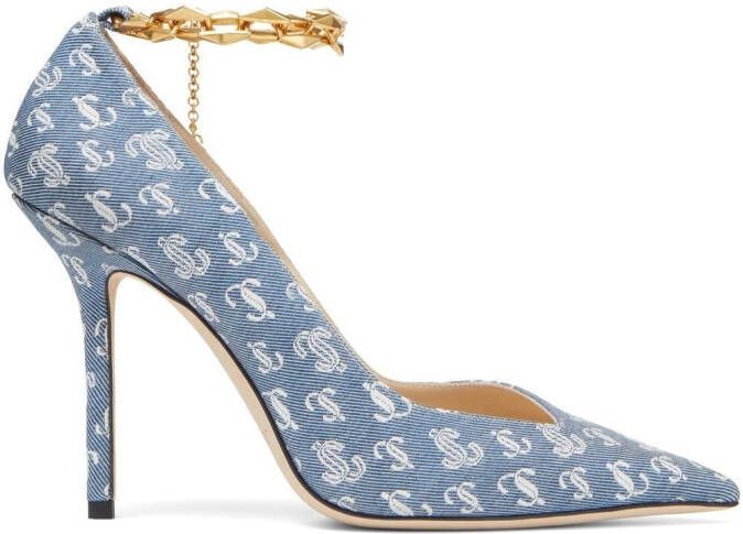Jimmy Choo all-over logo-print pumps Blue - Picture 2