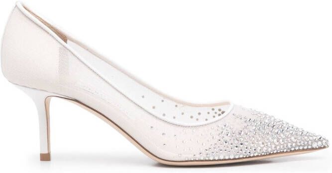 Jimmy Choo Love 65mm crystal-embellished pumps White