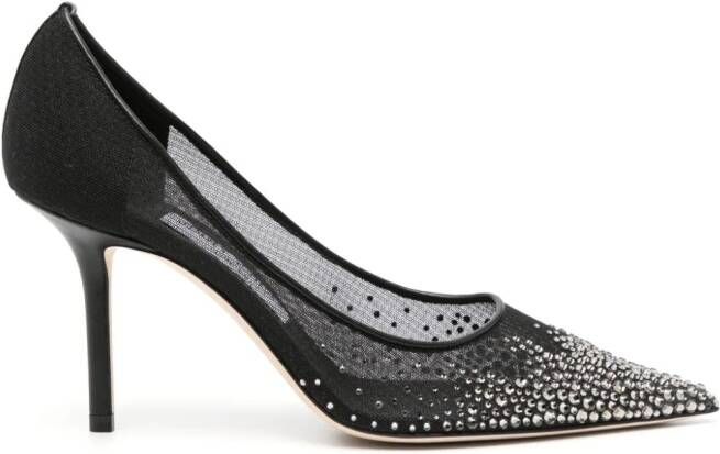 Jimmy Choo Love 85mm crystal-embellished pumps Black