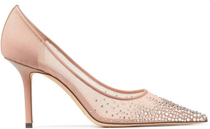Jimmy Choo Love 85mm crystal-embellished pumps Pink