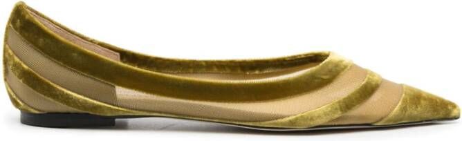 Jimmy Choo Love flocked tulle ballet pumps Green