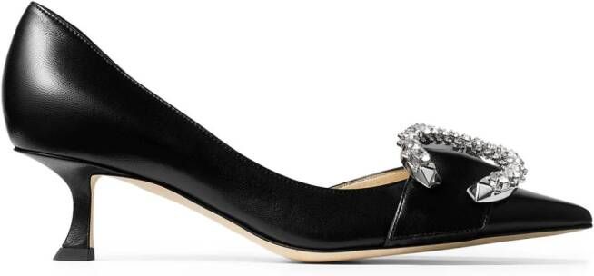 Jimmy Choo 50mm Melva Dorsay leather pumps Black