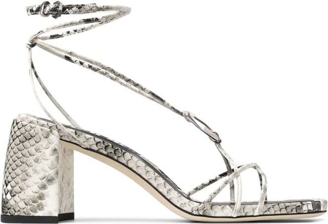 Jimmy Choo Onyxia 70mm leather sandals Neutrals