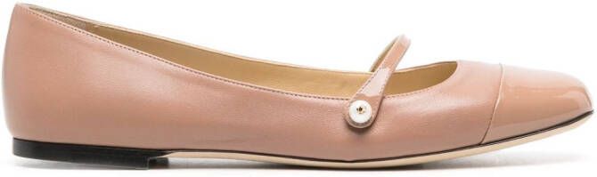 Jimmy Choo pearl-detail ballerina shoes Neutrals