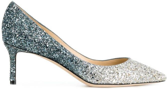 Jimmy Choo 60mm Romy glitter pumps Silver