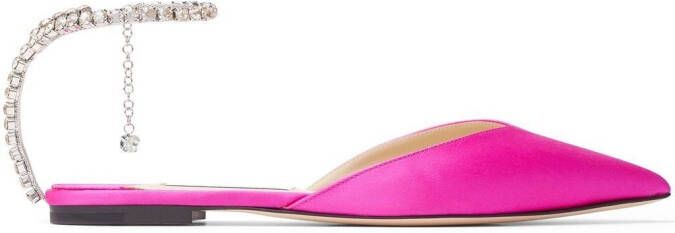 Jimmy Choo Saeda crystal-embellished pumps Pink - Picture 6