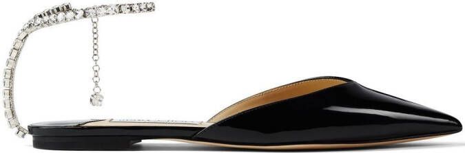 Jimmy Choo Saeda crystal-embellished ballerina shoes Black - Picture 6