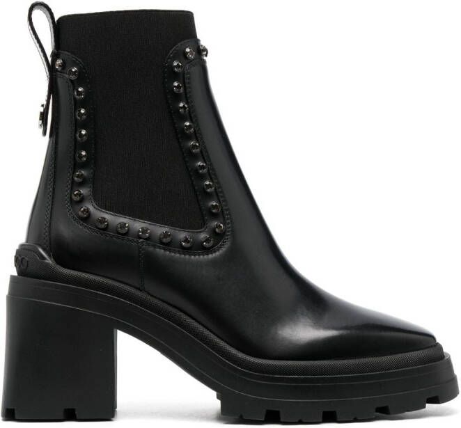 Jimmy Choo 80mm Veronique leather boots Black