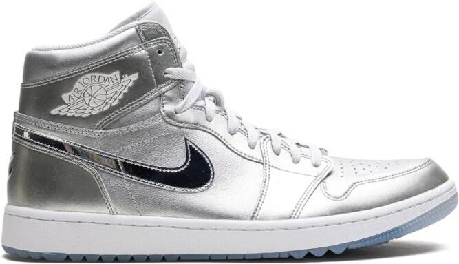 Jordan Air 1 High "Gift Giving" golf shoes Silver