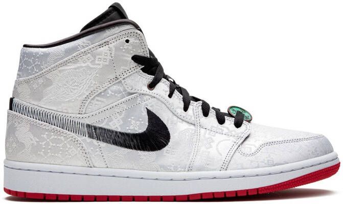 Jordan x Edison Chen Air 1 Mid "Fearless CLOT Silk" sneakers White