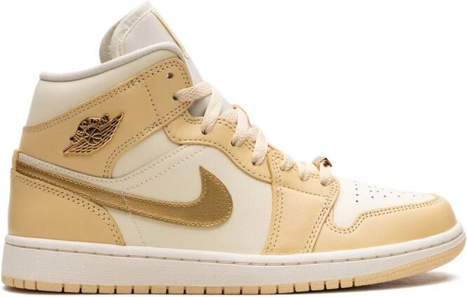 Jordan Air 1 Mid "Pale Vanilla Coconut Milk Sail Metallic Gold" sneakers Yellow
