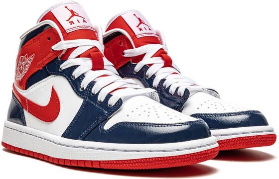 Jordan Air 1 Mid "Patent Leather Navy White Red" sneakers