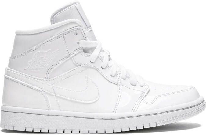 Jordan Air 1 Mid "Triple White Patent Leather" sneakers