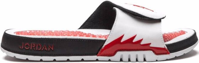 Jordan Hydro 5 Retro "Fire Red 5" slides White