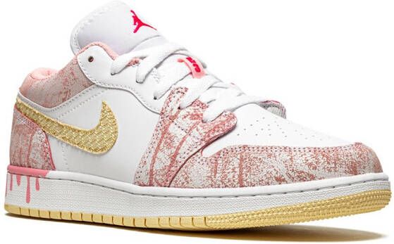 Jordan Kids Air Jordan 1 Low SE "Paint Drip" sneakers White
