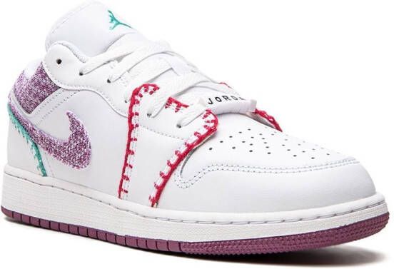 Jordan Kids Jordan 1 Low "White Light Bordeuax" sneakers