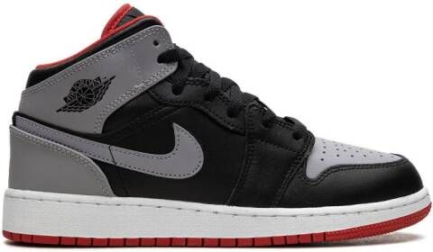 Jordan Kids Air Jordan 1 Mid "Black Grey Red" sneakers